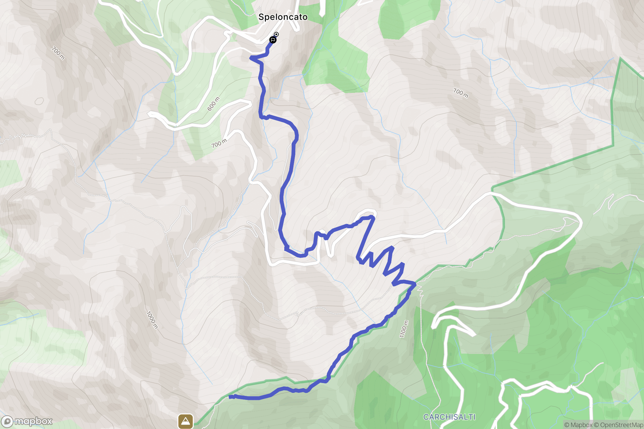 Speloncato : carte du parcours de randonnée - France