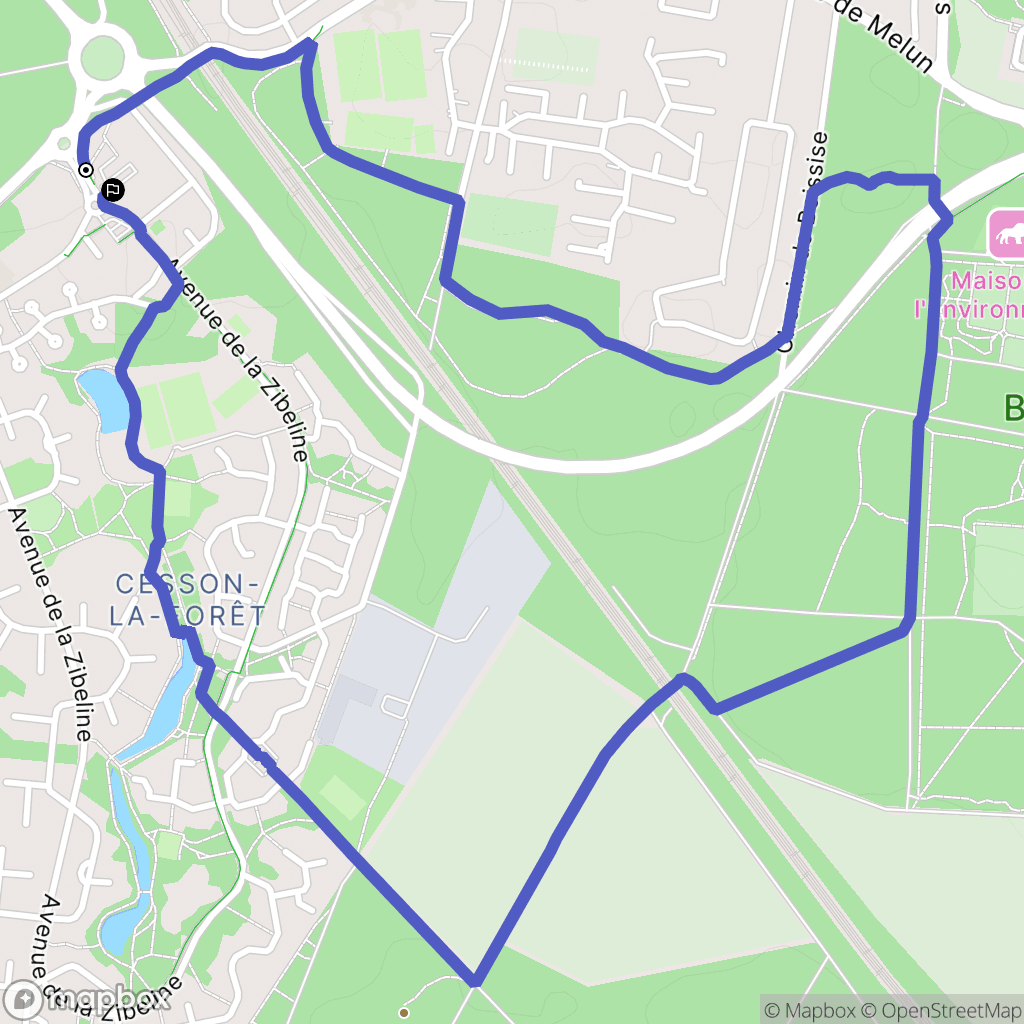 Cesson : carte du parcours de randonnée - France