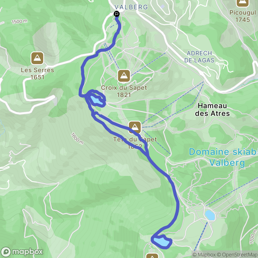 Guillaumes : carte du parcours de randonnée - France