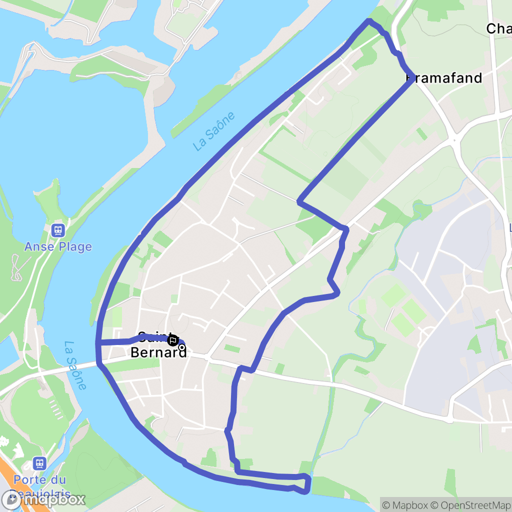 Saint-Bernard : carte du parcours de randonnée - France