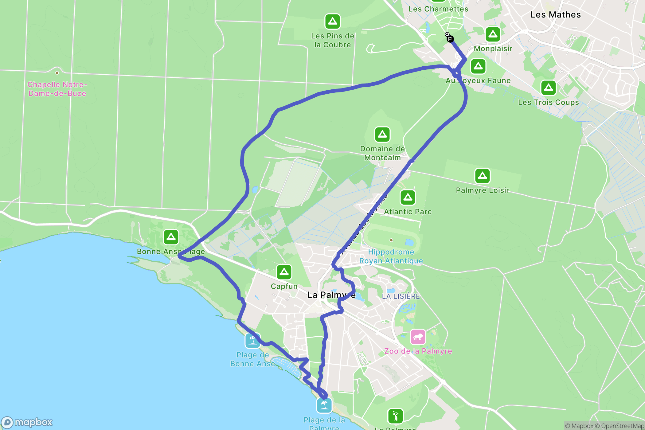 Les Mathes : carte du parcours de randonnée - France
