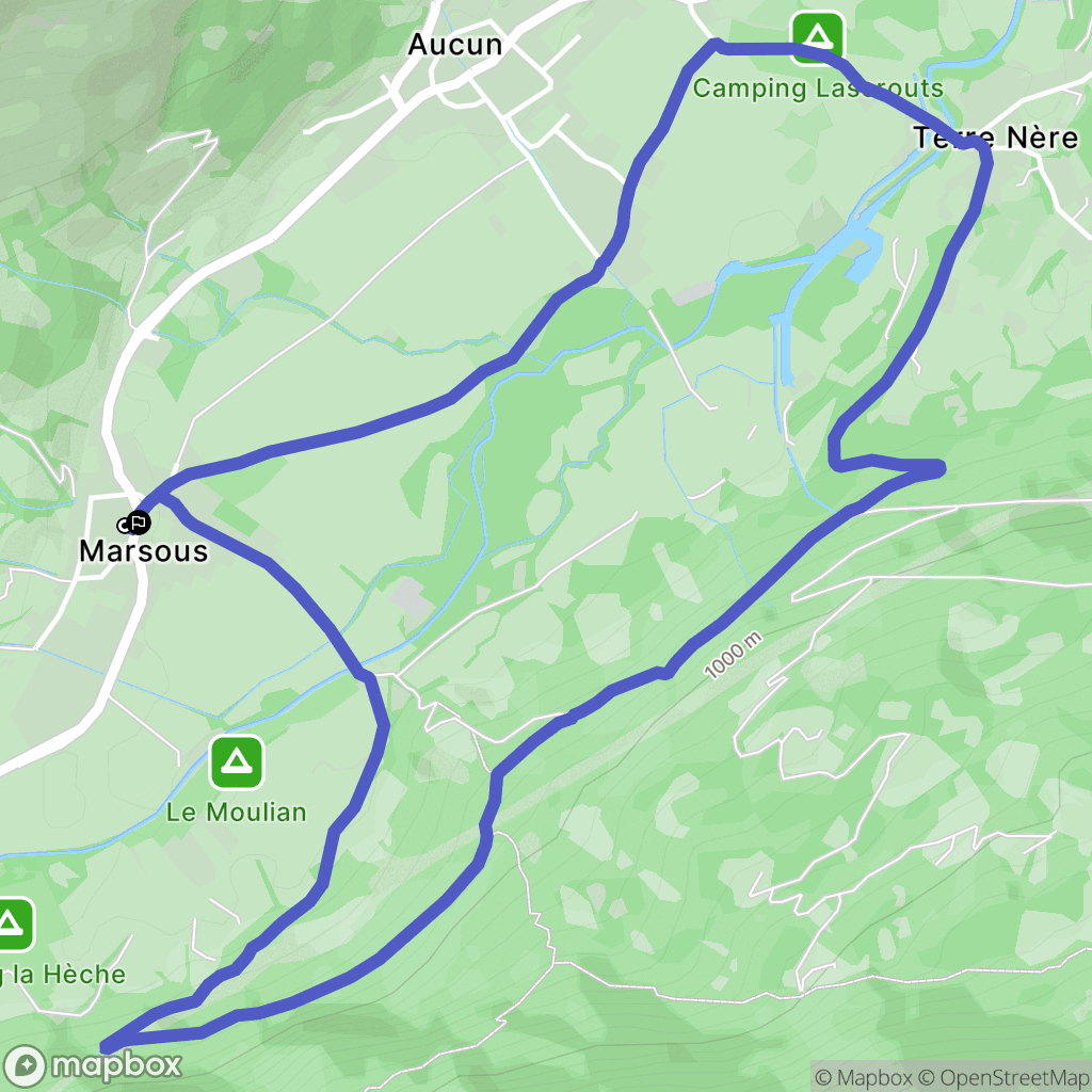 Arrens-Marsous : carte du parcours de randonnée - France