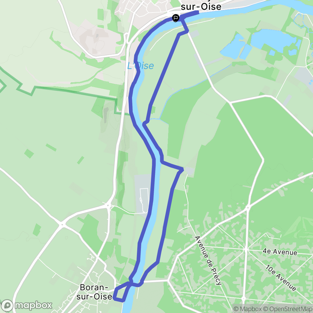 Précy-sur-Oise : carte du parcours de randonnée - France