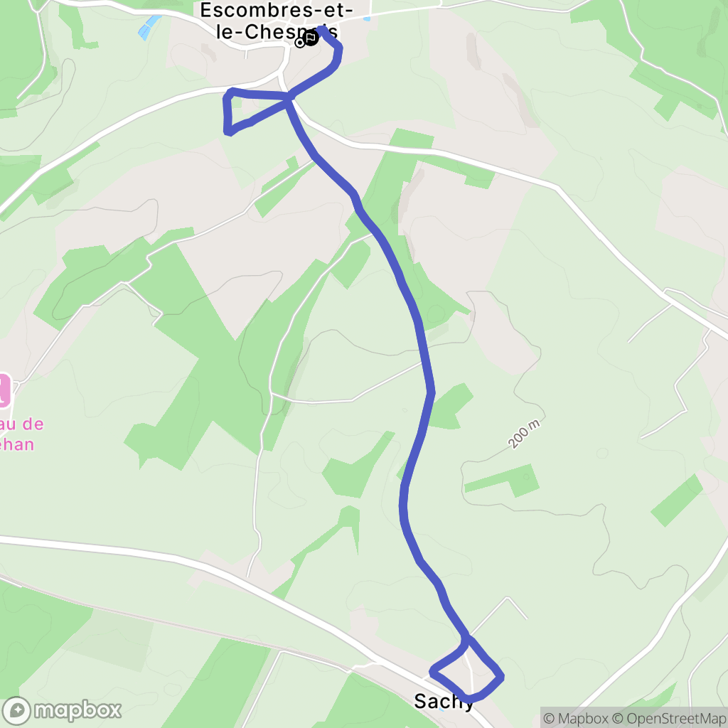 Escombres-et-le-Chesnois : carte du parcours de randonnée - France