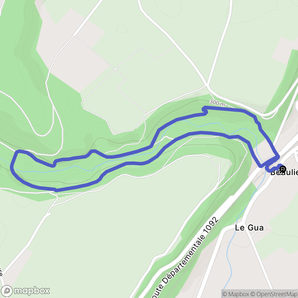 Beaulieu : carte du parcours de randonnée - France