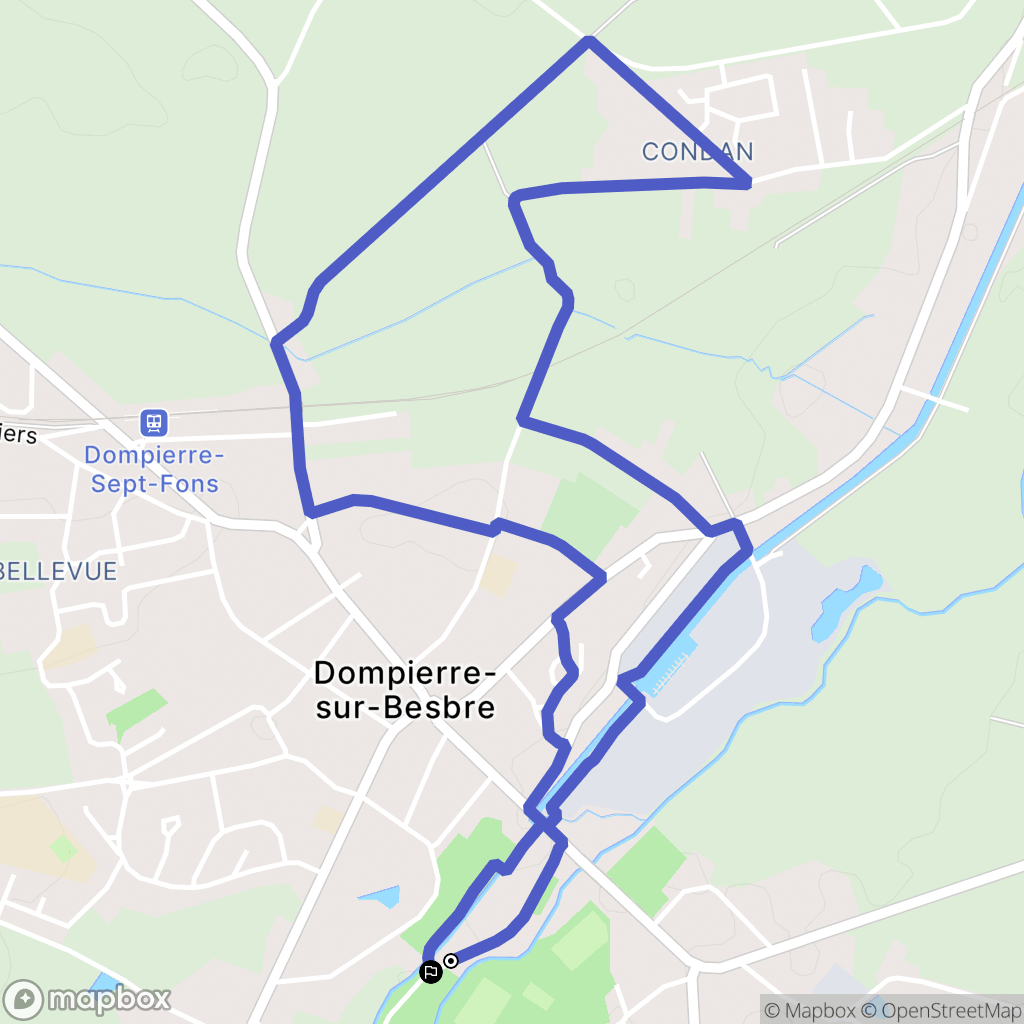 Dompierre-sur-Besbre : carte du parcours de randonnée - France