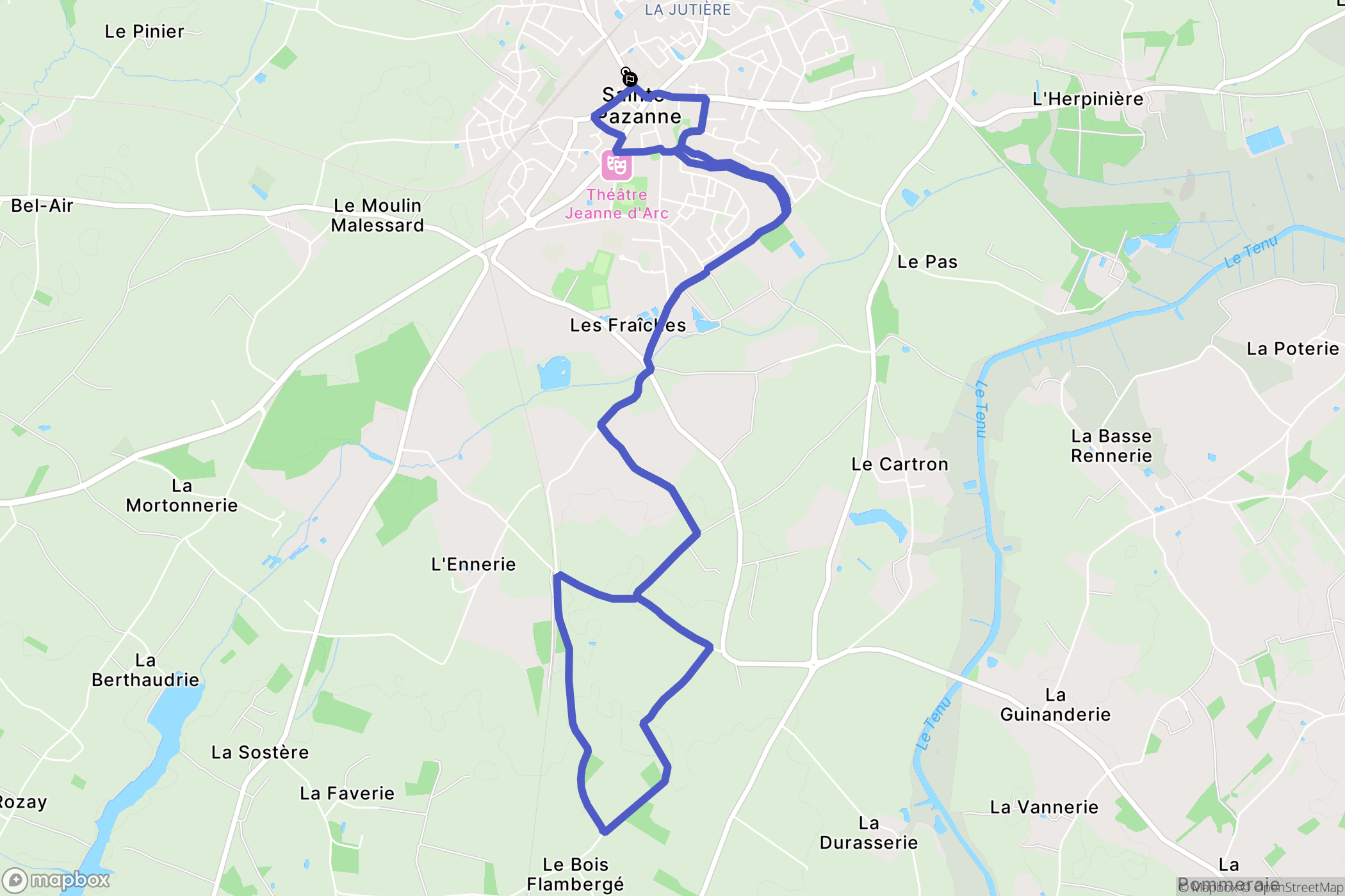 Sainte-Pazanne : carte du parcours de randonnée - France