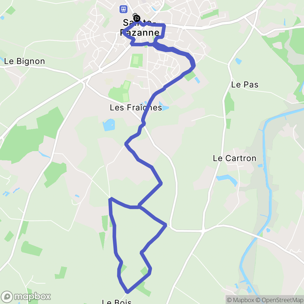 Sainte-Pazanne : carte du parcours de randonnée - France