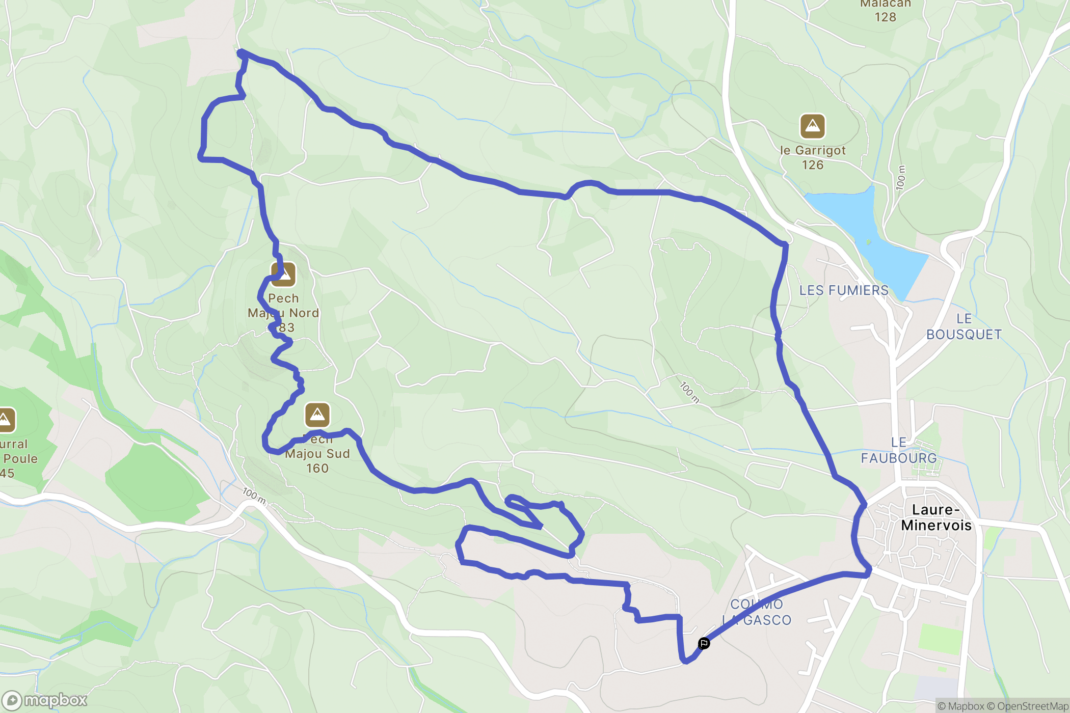 Laure-Minervois : carte du parcours de randonnée - France