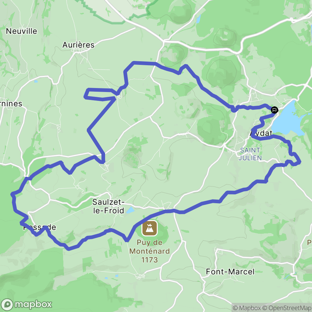 Aydat : carte du parcours de randonnée - France