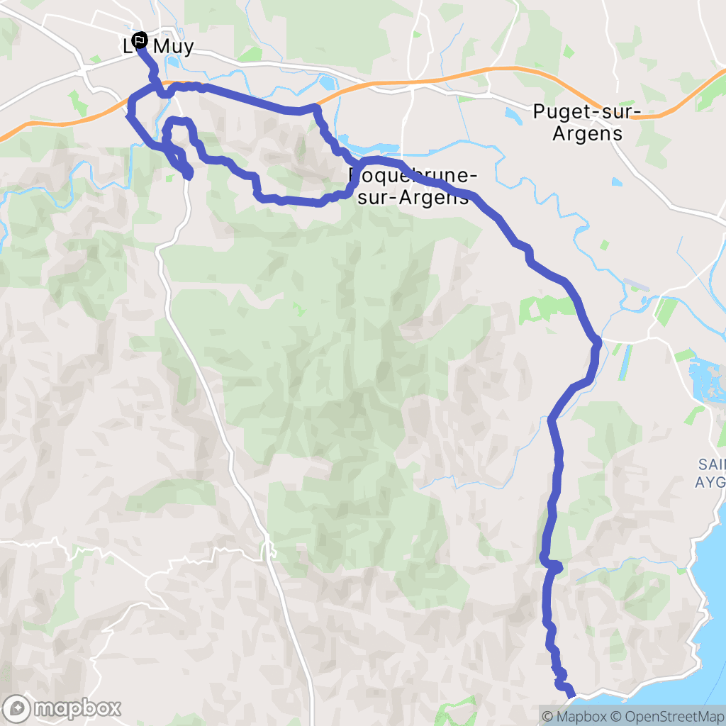 Le Muy : carte du parcours de randonnée - France