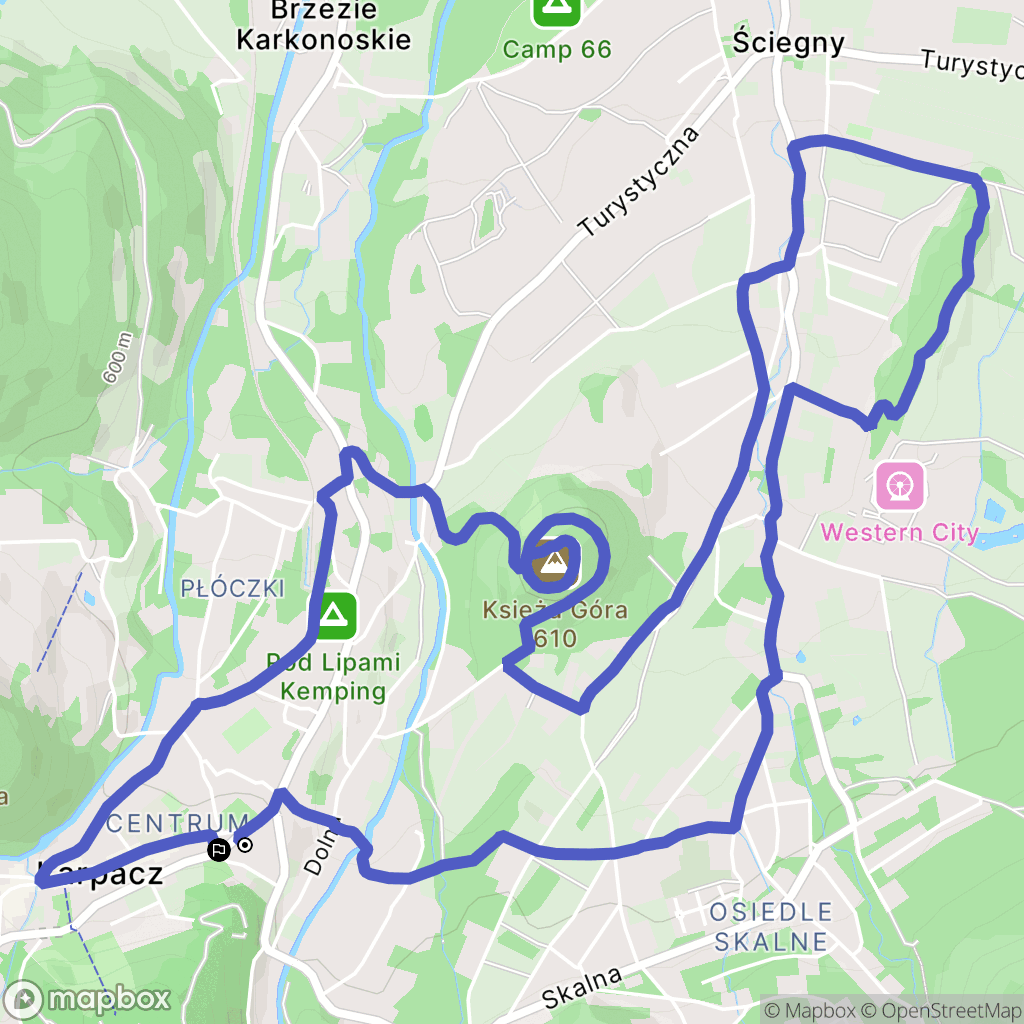 Karpacz: mapa trasy - Poland