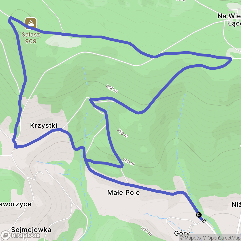 Pisarzowa: mapa trasy - Poland