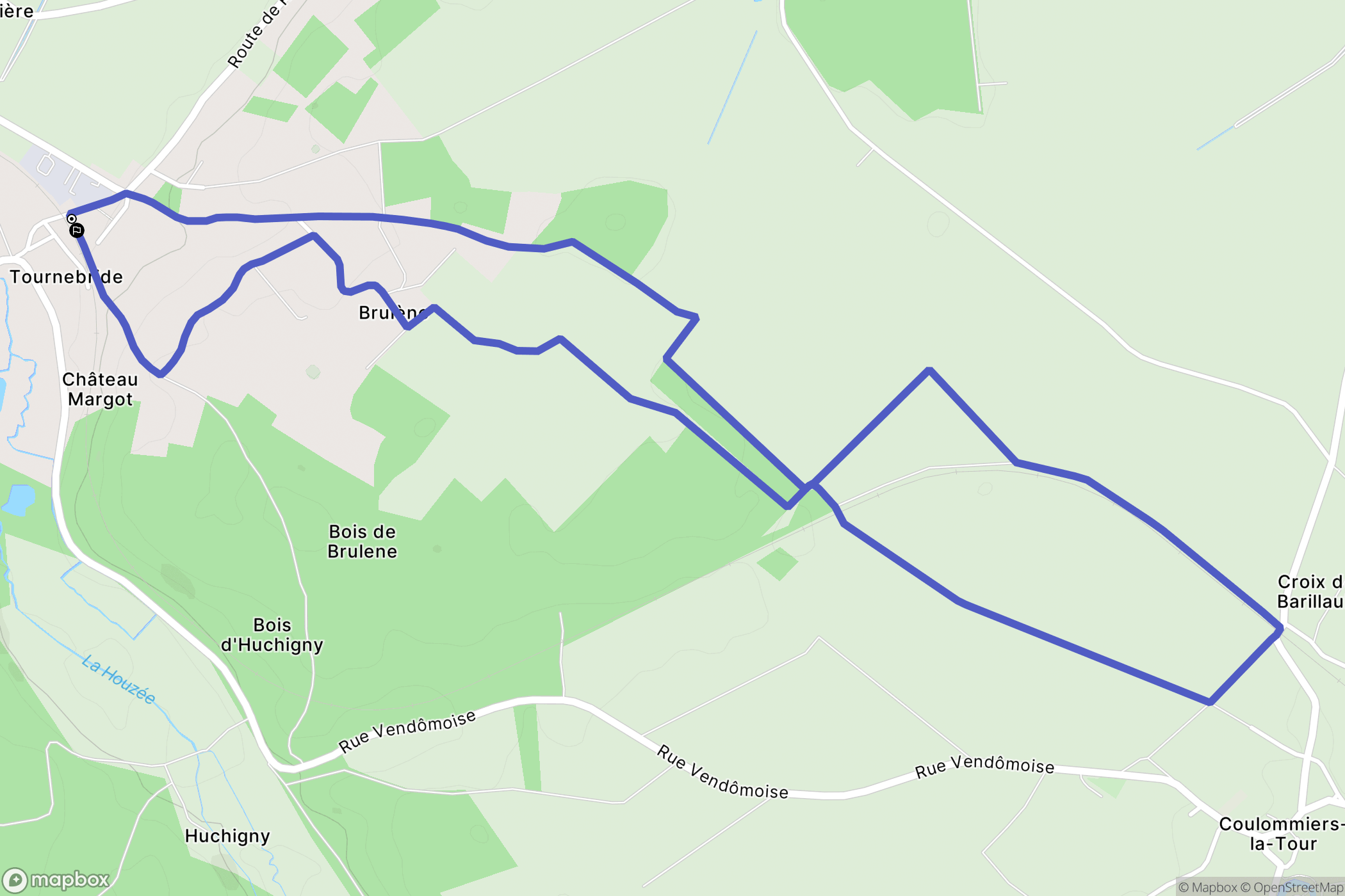 Areines : carte du parcours de randonnée - France