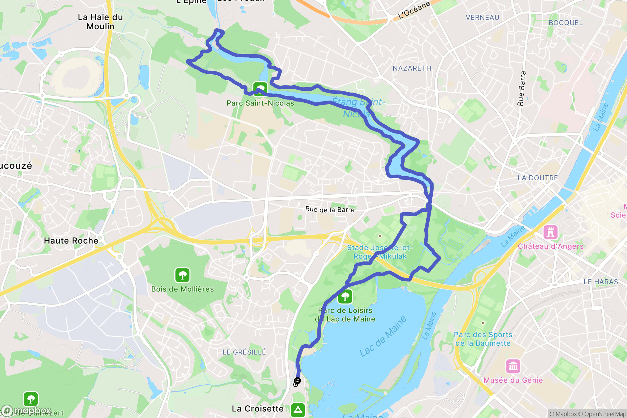 Bouchemaine : carte du parcours de randonnée - France
