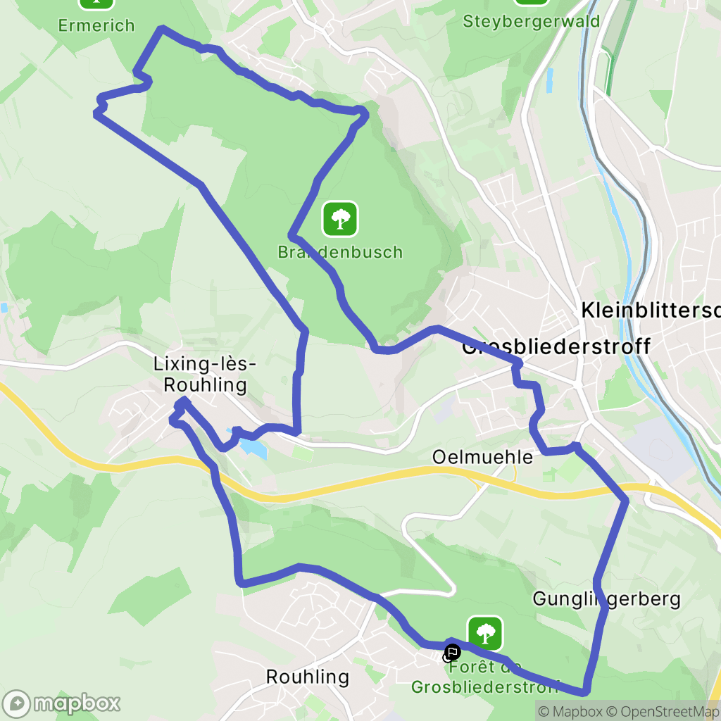 Rouhling : carte du parcours de randonnée - France