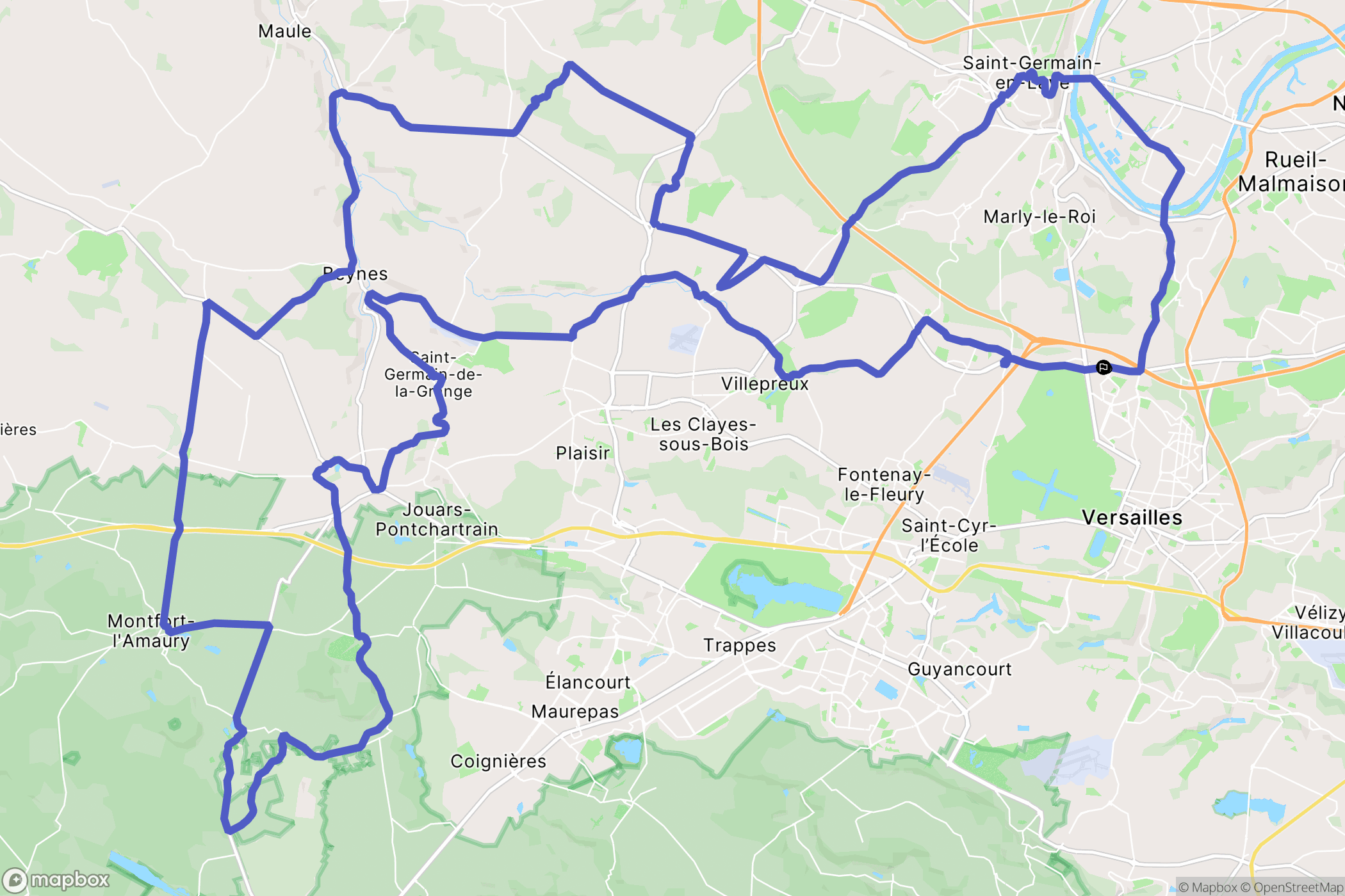 Le Chesnay-Rocquencourt : carte du parcours de randonnée - France