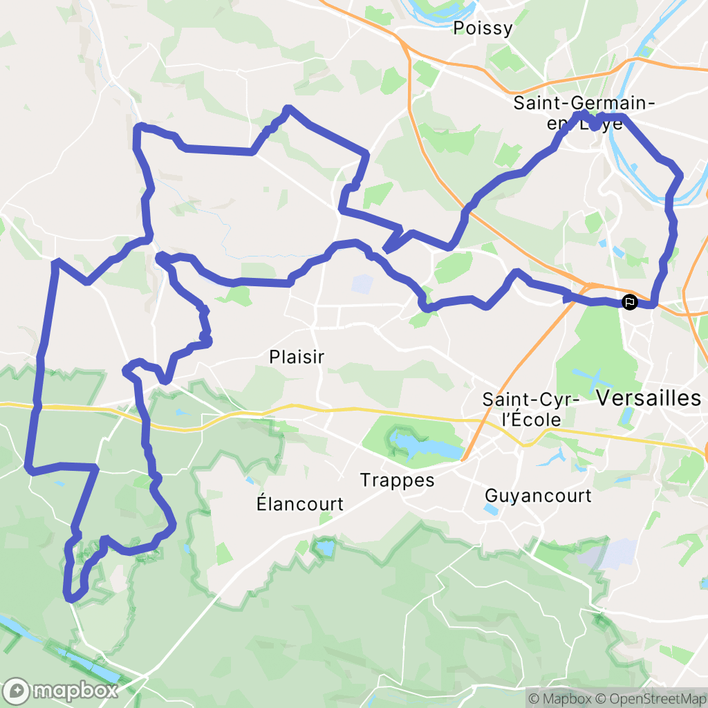 Le Chesnay-Rocquencourt : carte du parcours de randonnée - France