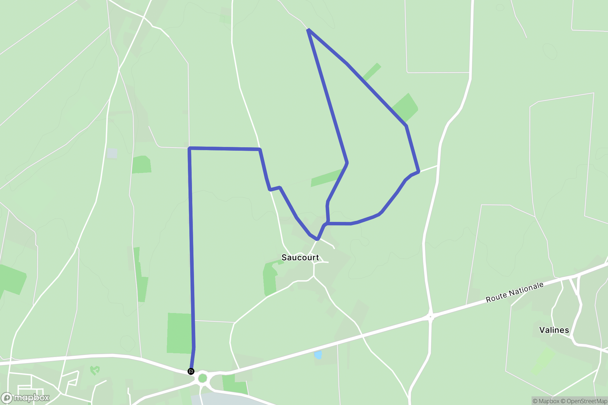 Nibas : carte du parcours de randonnée - France