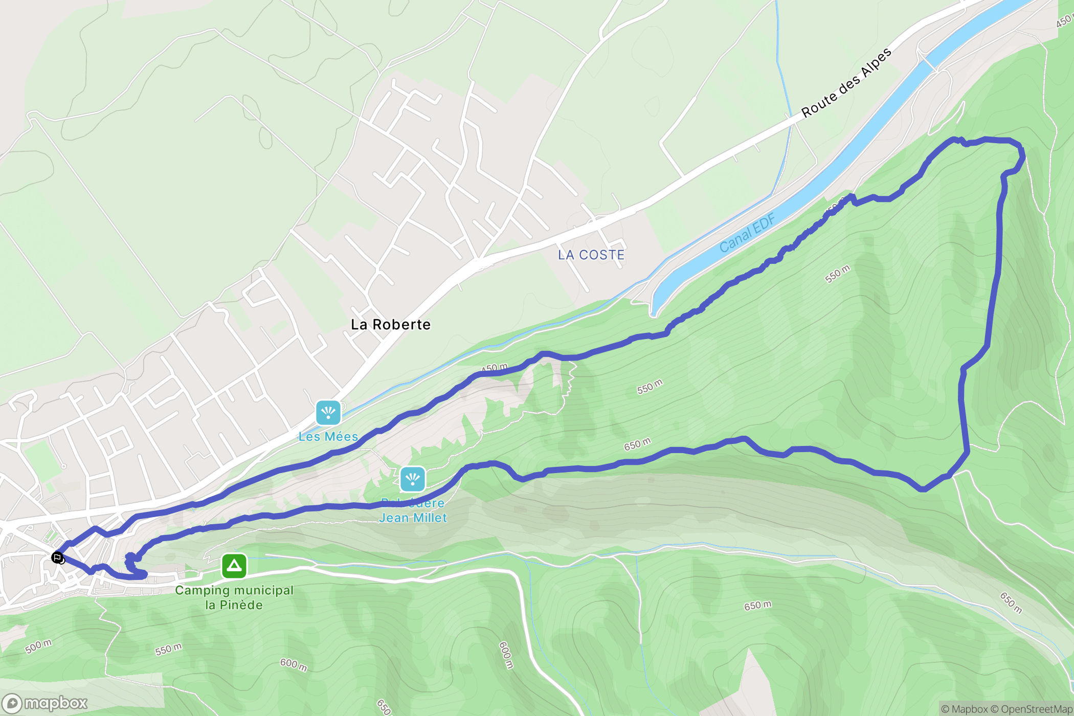 Les Mées : carte du parcours de randonnée - France
