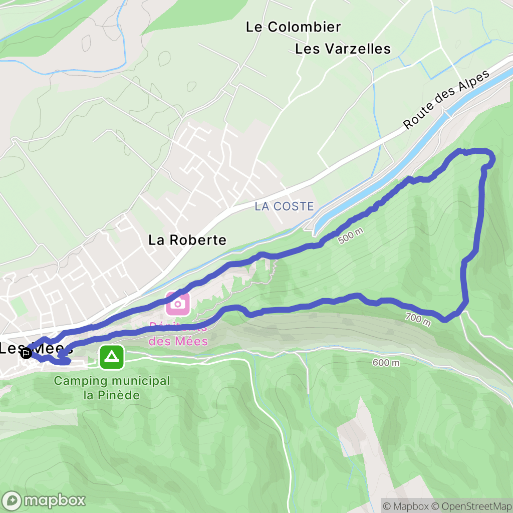 Les Mées : carte du parcours de randonnée - France
