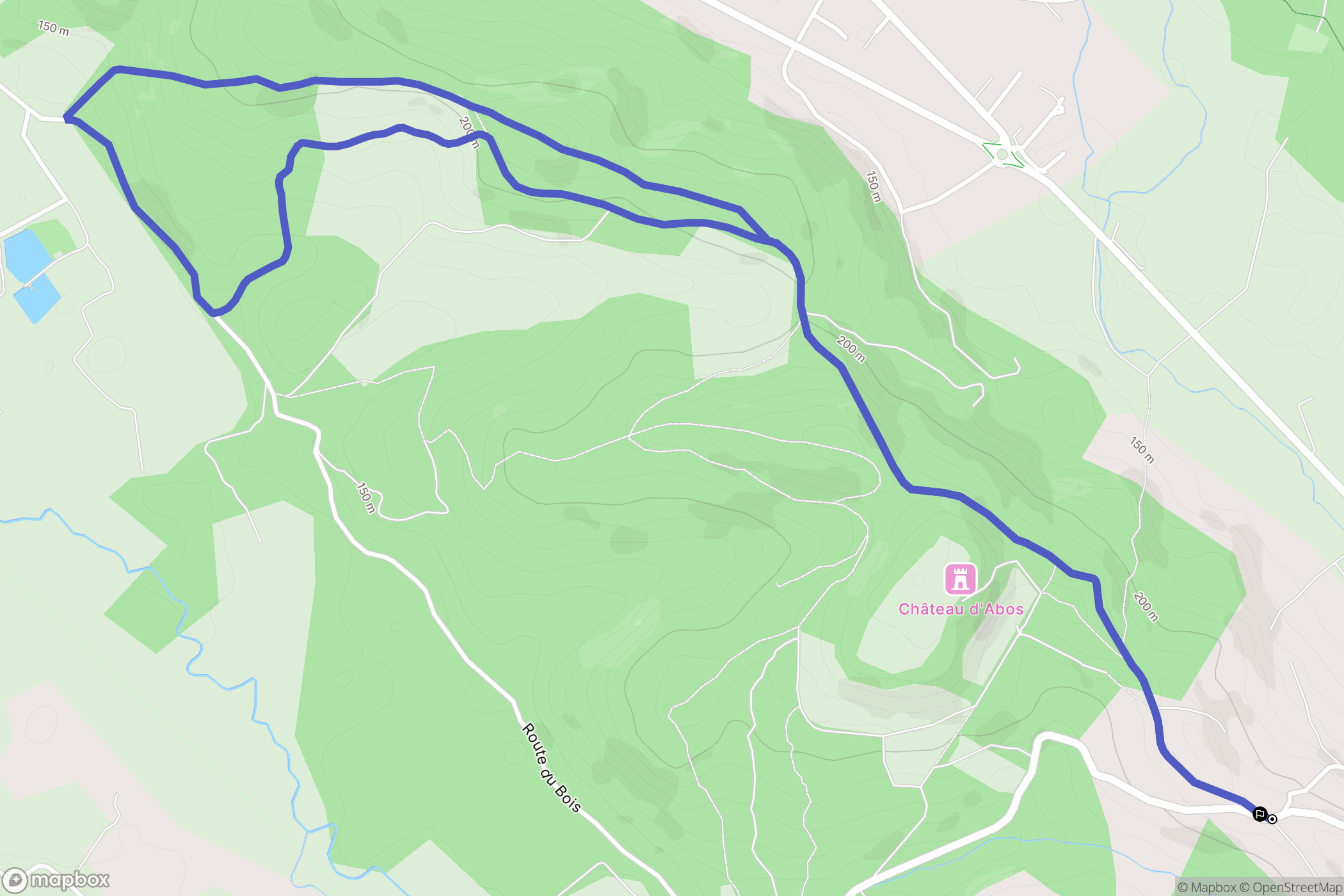 Arbus : carte du parcours de randonnée - France