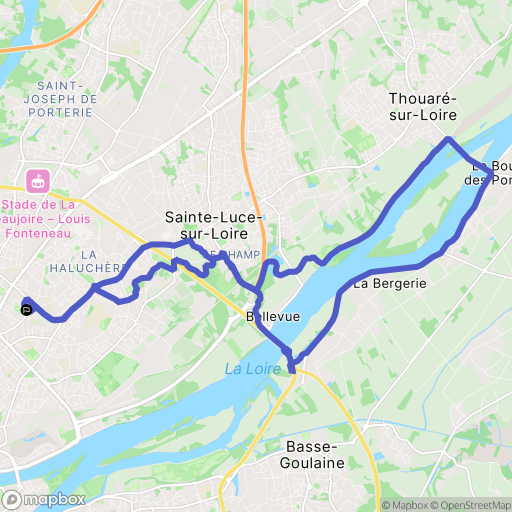 Nantes : carte du parcours de randonnée - France