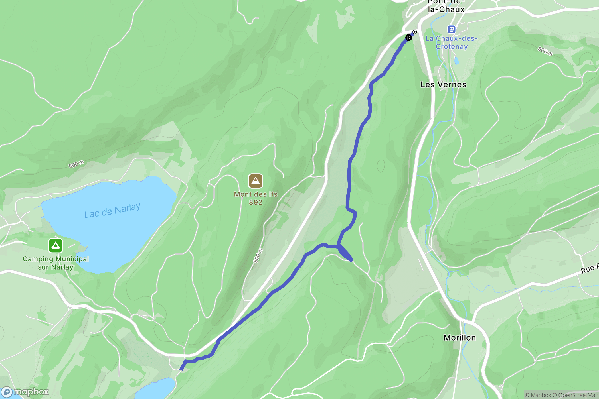 Chaux-des-Crotenay : carte du parcours de randonnée - France
