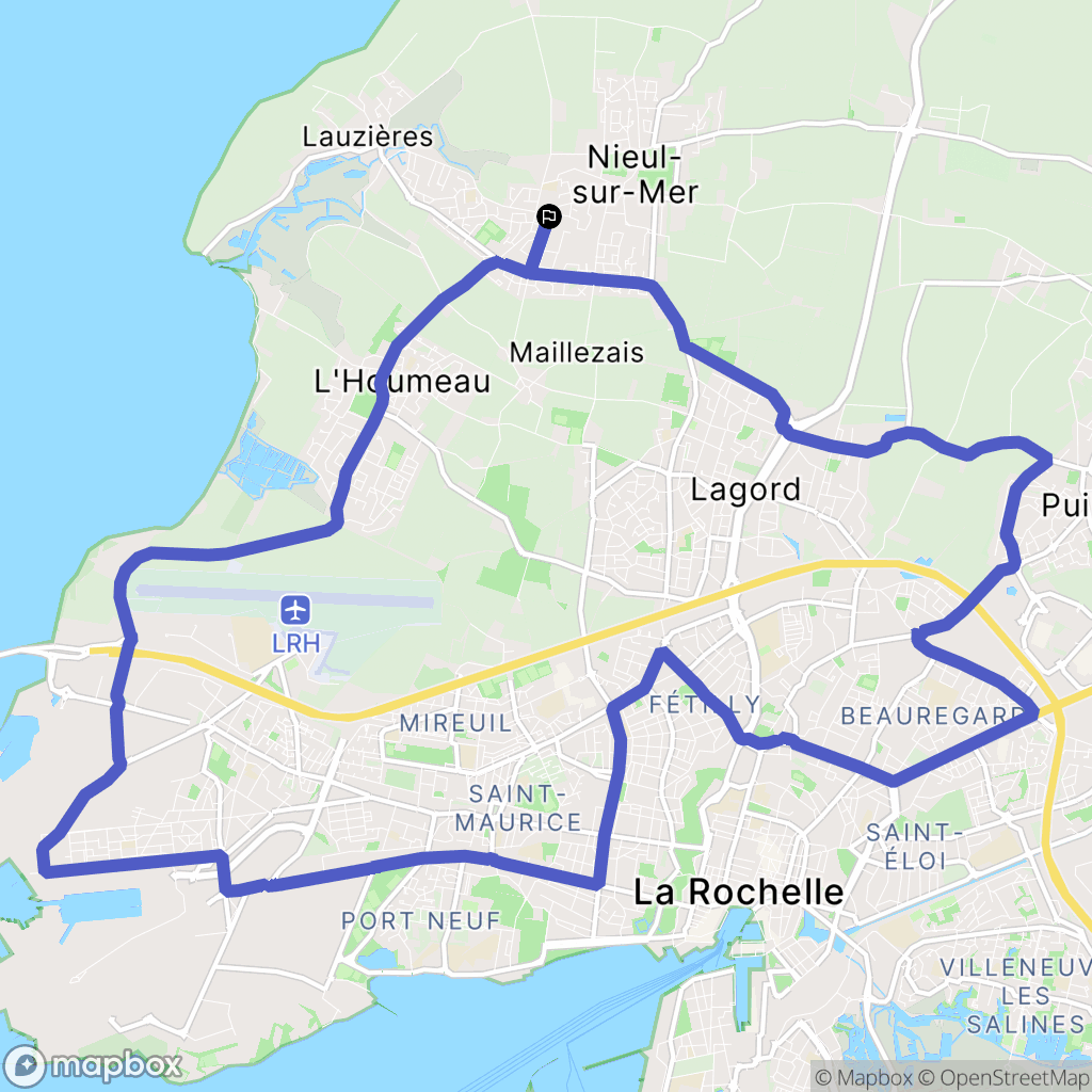 Nieul-sur-Mer : carte du parcours de randonnée - France