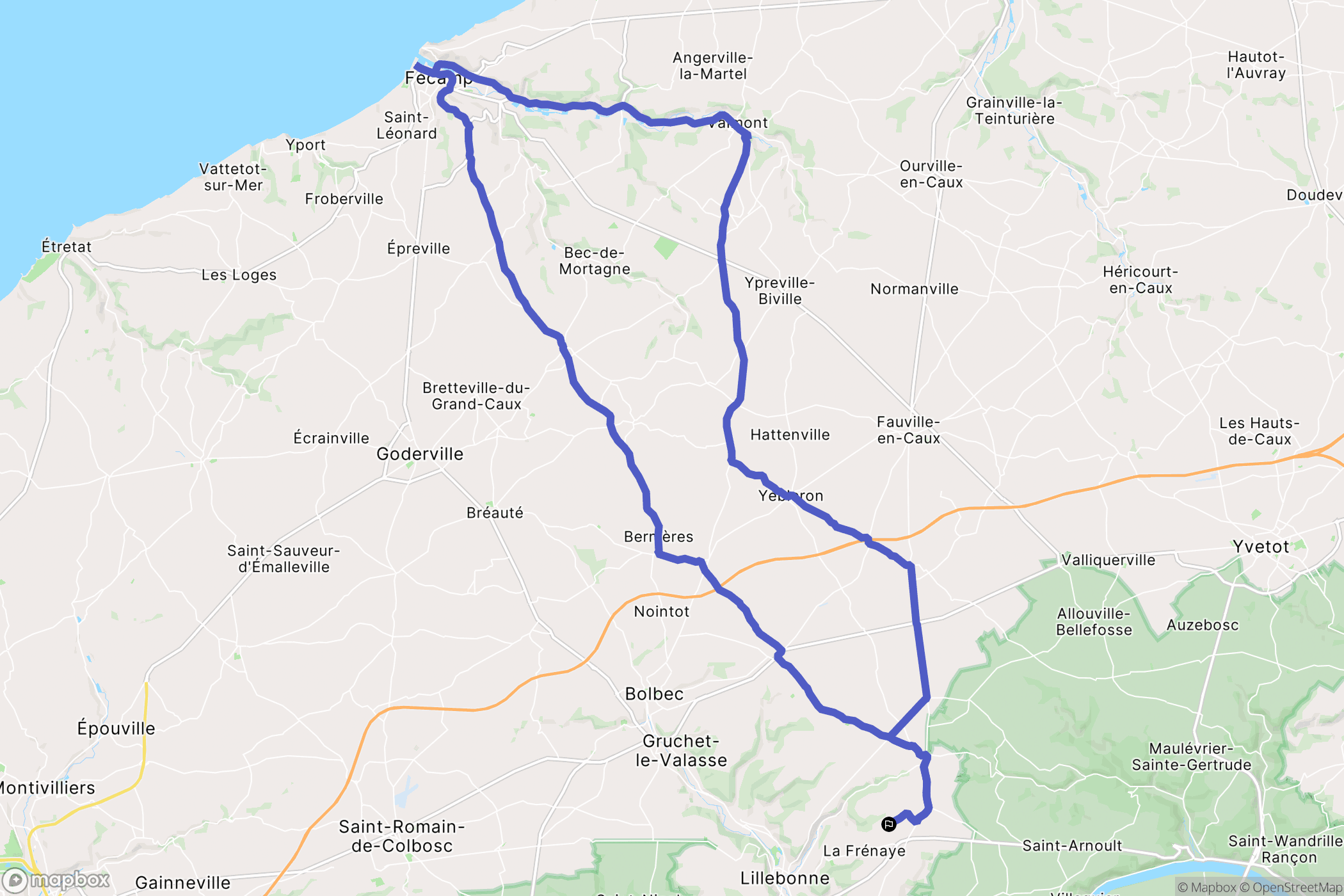 Port-Jérôme-sur-Seine : carte du parcours de randonnée - France