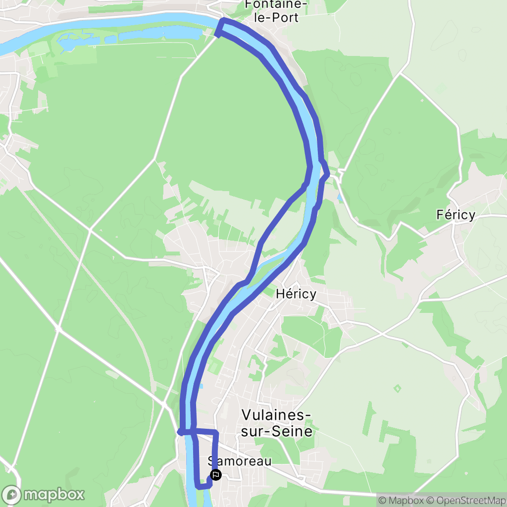 Samoreau : carte du parcours de randonnée - France