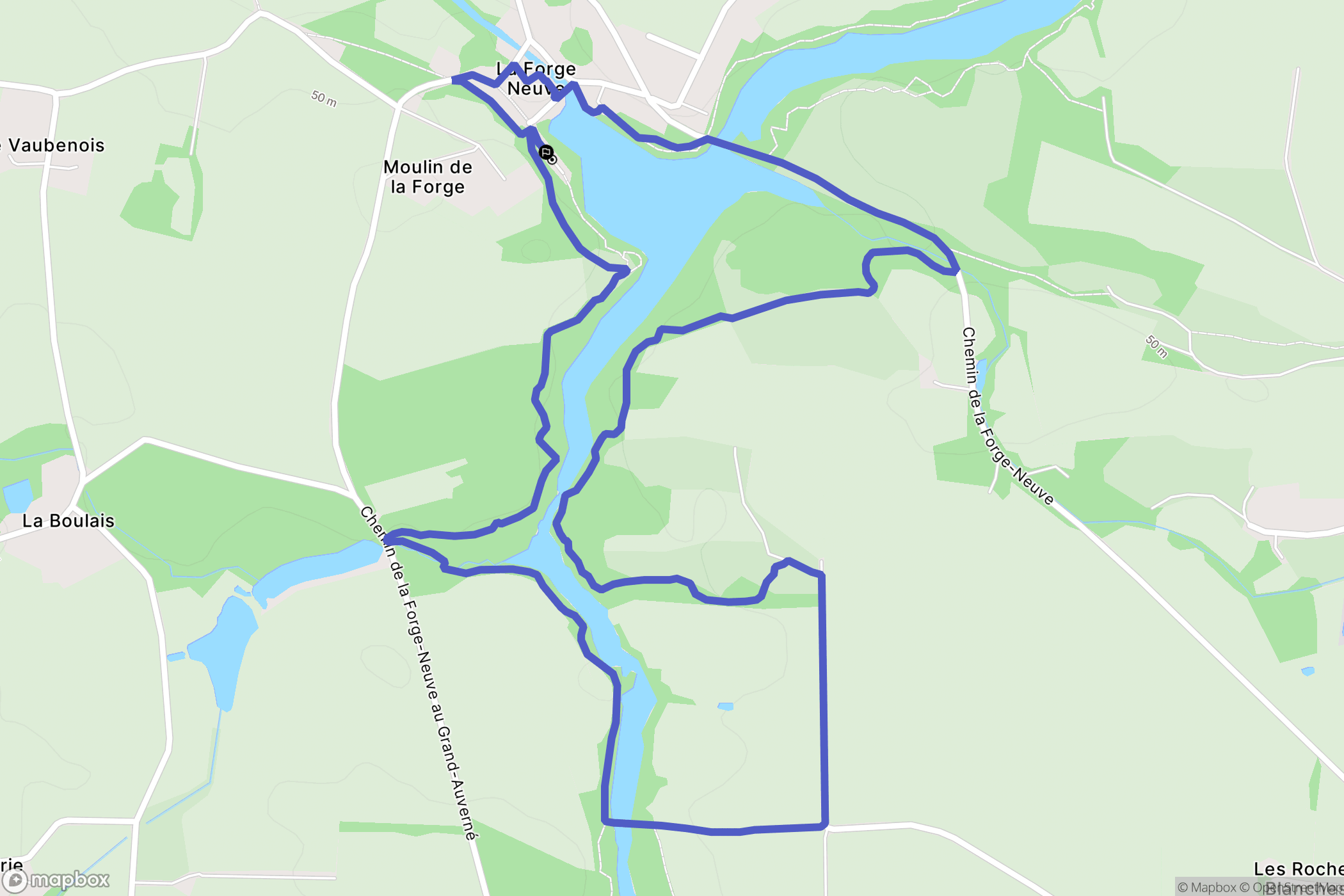 Moisdon-la-Rivière : carte du parcours de randonnée - France