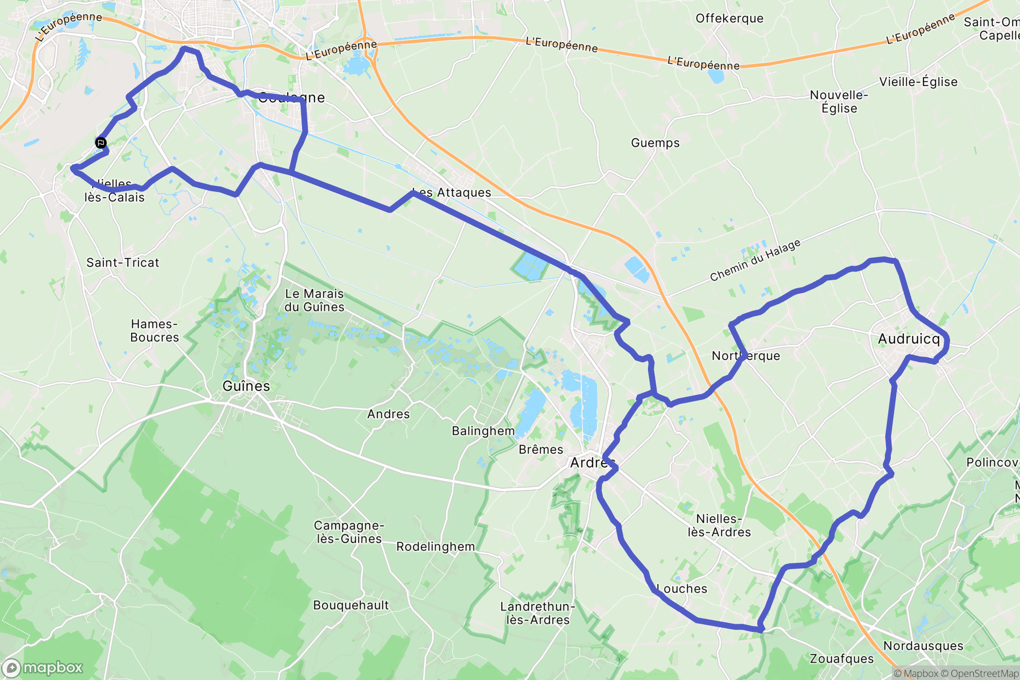 Fréthun : carte du parcours de randonnée - France