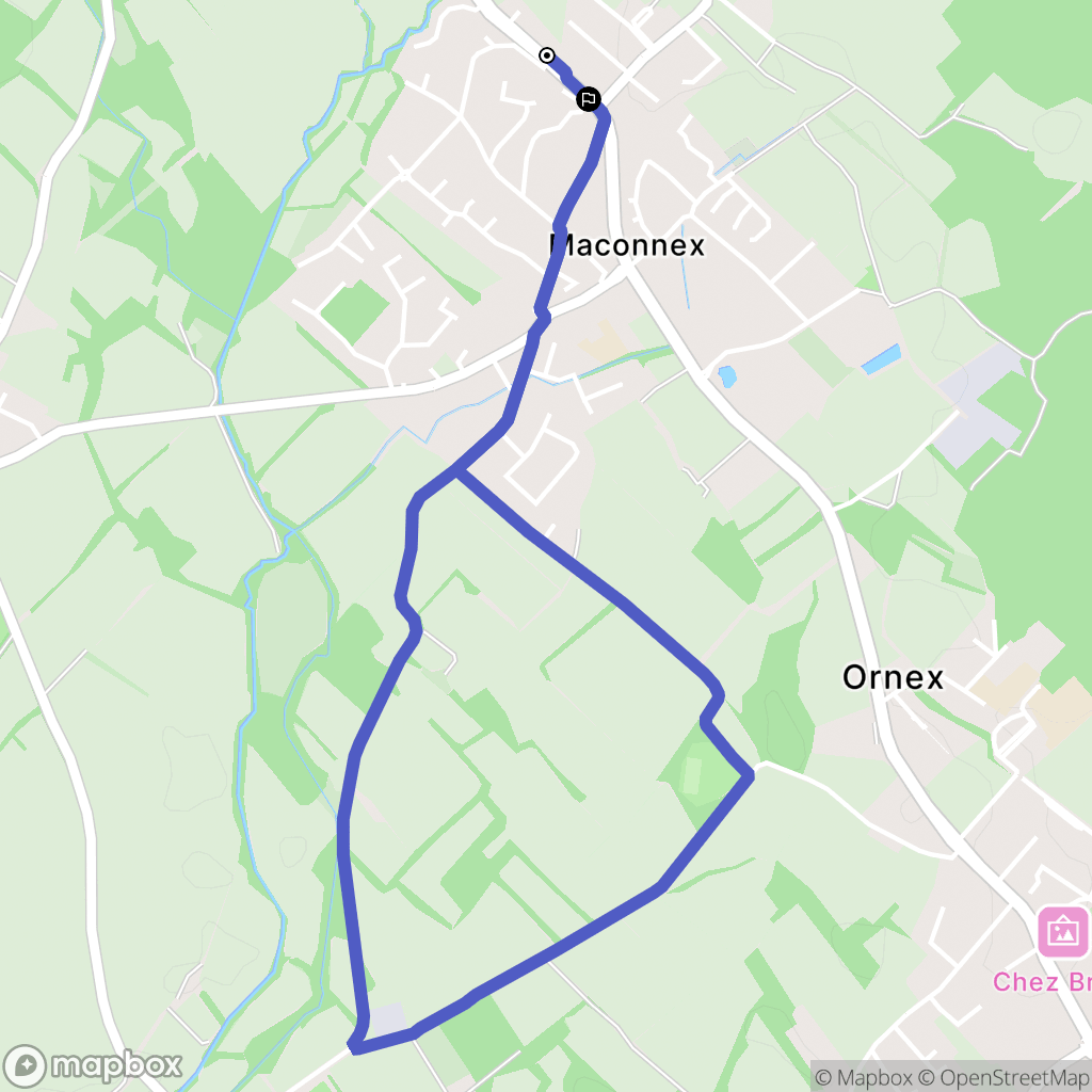 Ornex : carte du parcours de randonnée - France