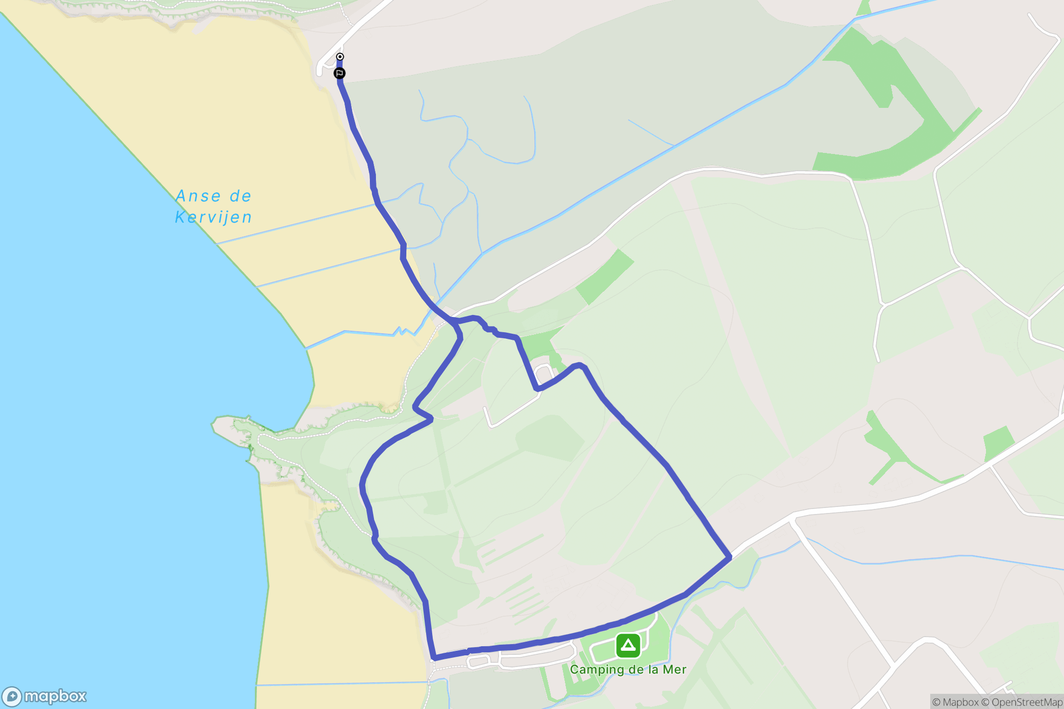 Plomodiern : carte du parcours de randonnée - France