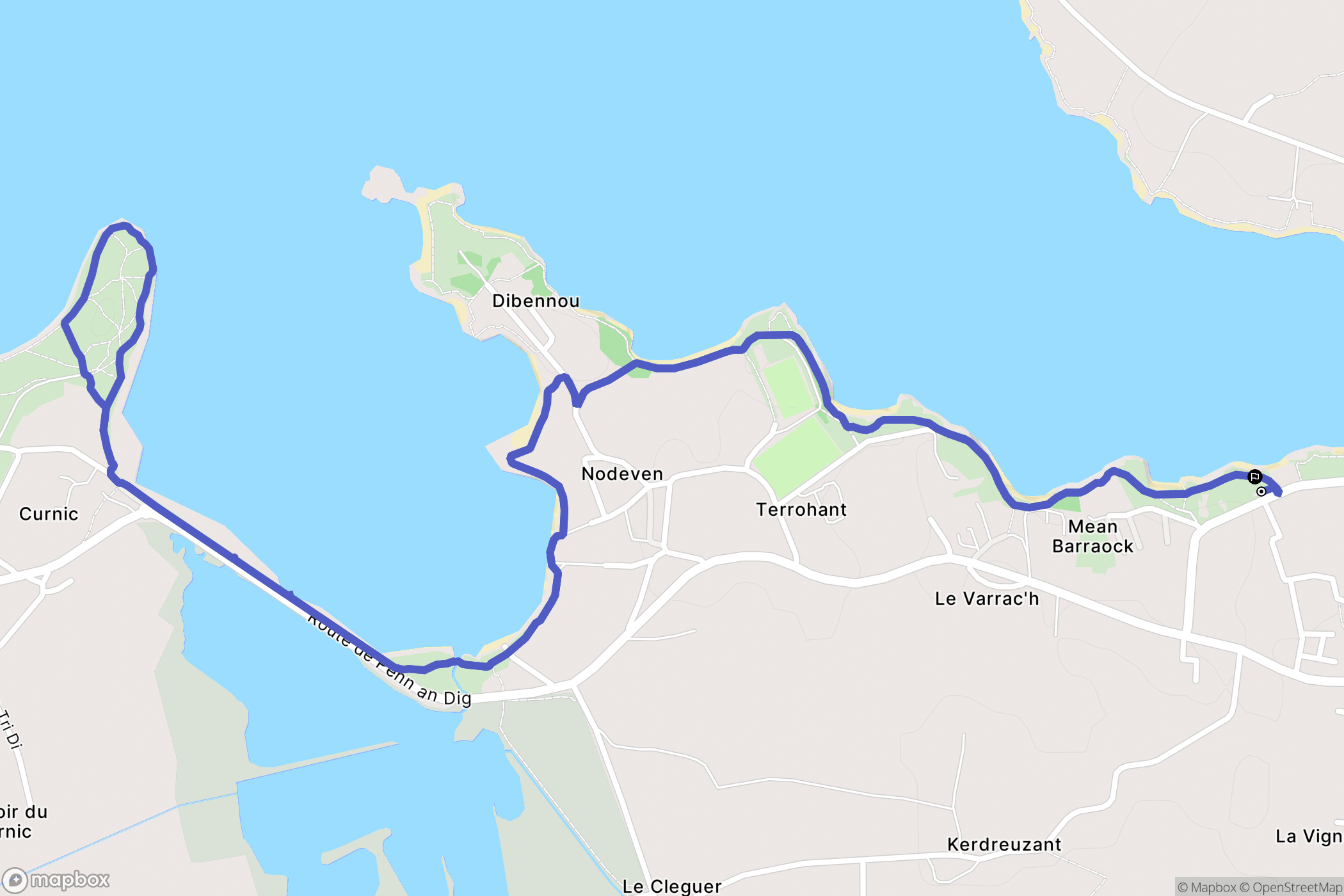 Guissény : carte du parcours de randonnée - France