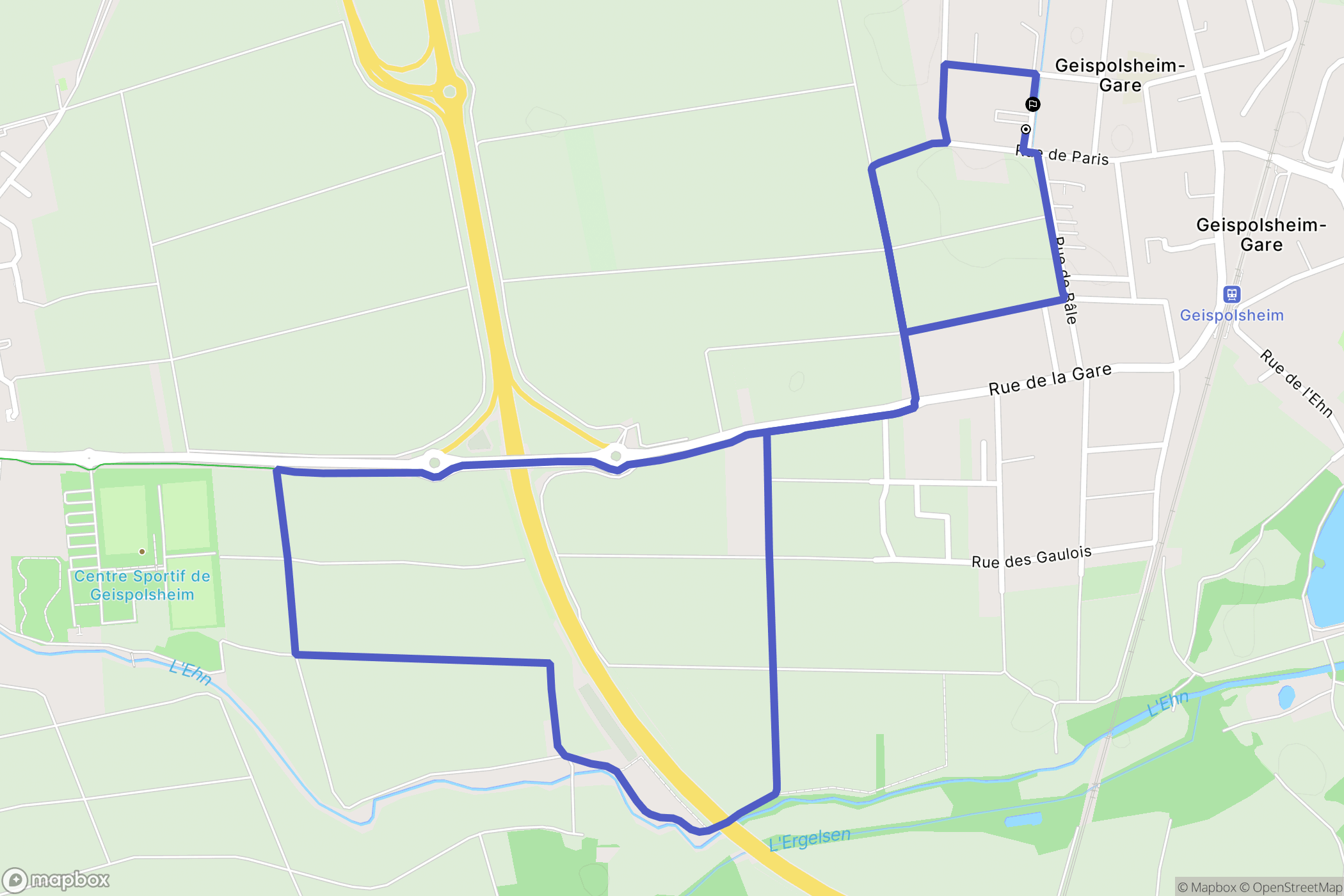 Geispolsheim : carte du parcours de randonnée - France