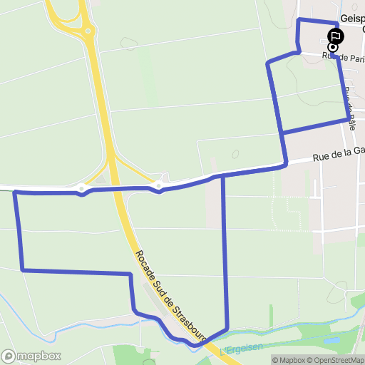Geispolsheim : carte du parcours de randonnée - France