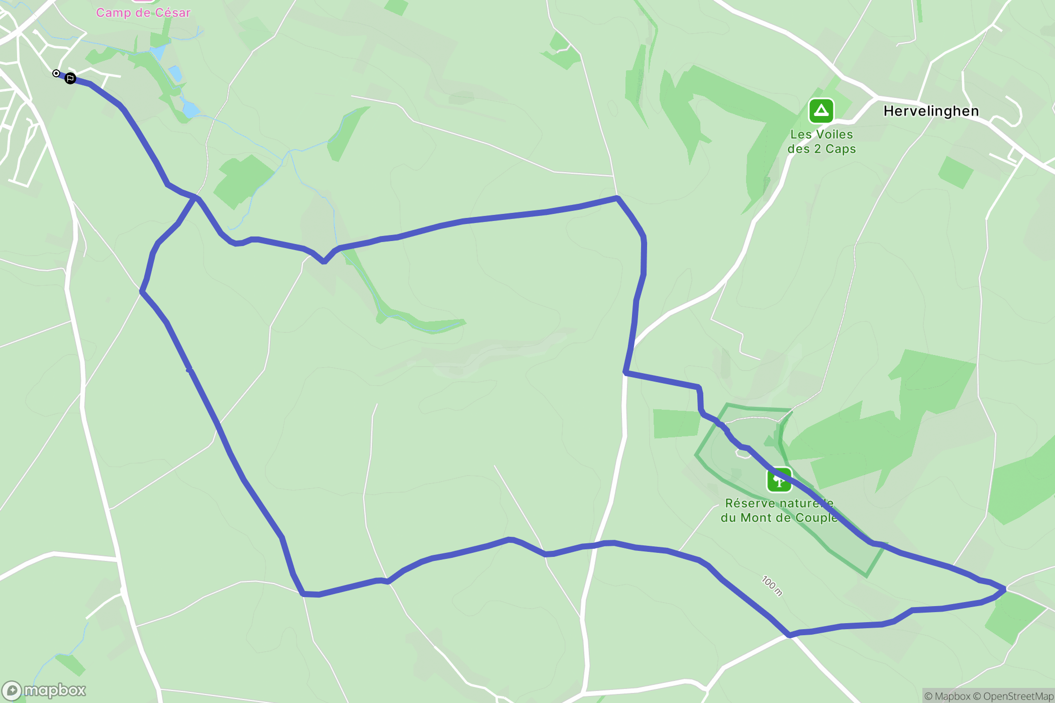 Wissant : carte du parcours de randonnée - France