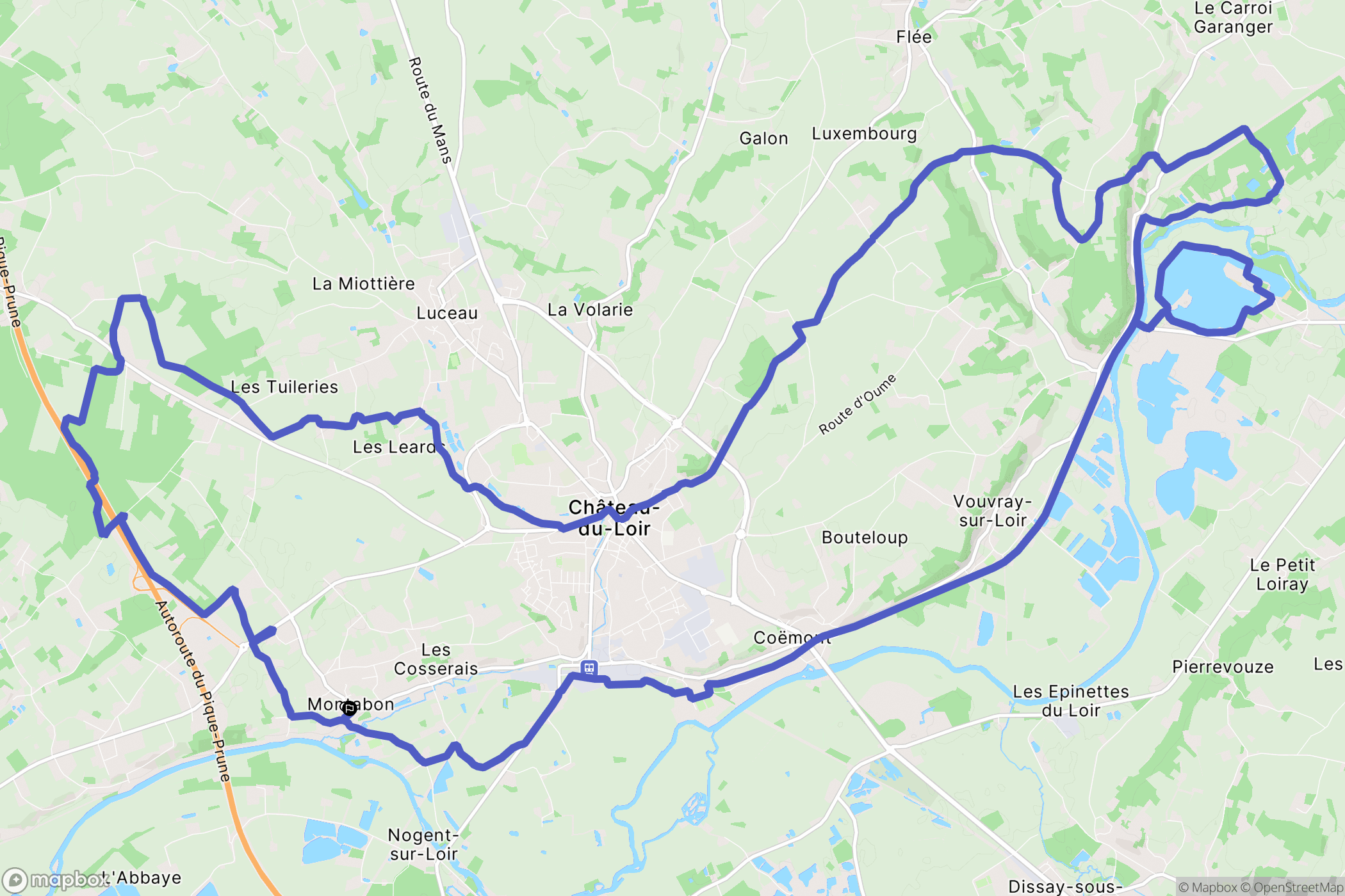 Montval-sur-Loir : carte du parcours de randonnée - France