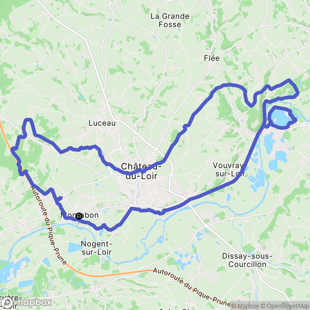 Montval-sur-Loir : carte du parcours de randonnée - France