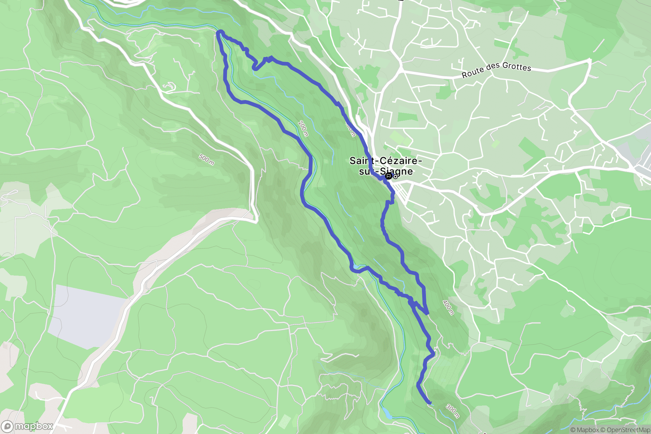Saint-Cézaire-sur-Siagne : carte du parcours de randonnée - France