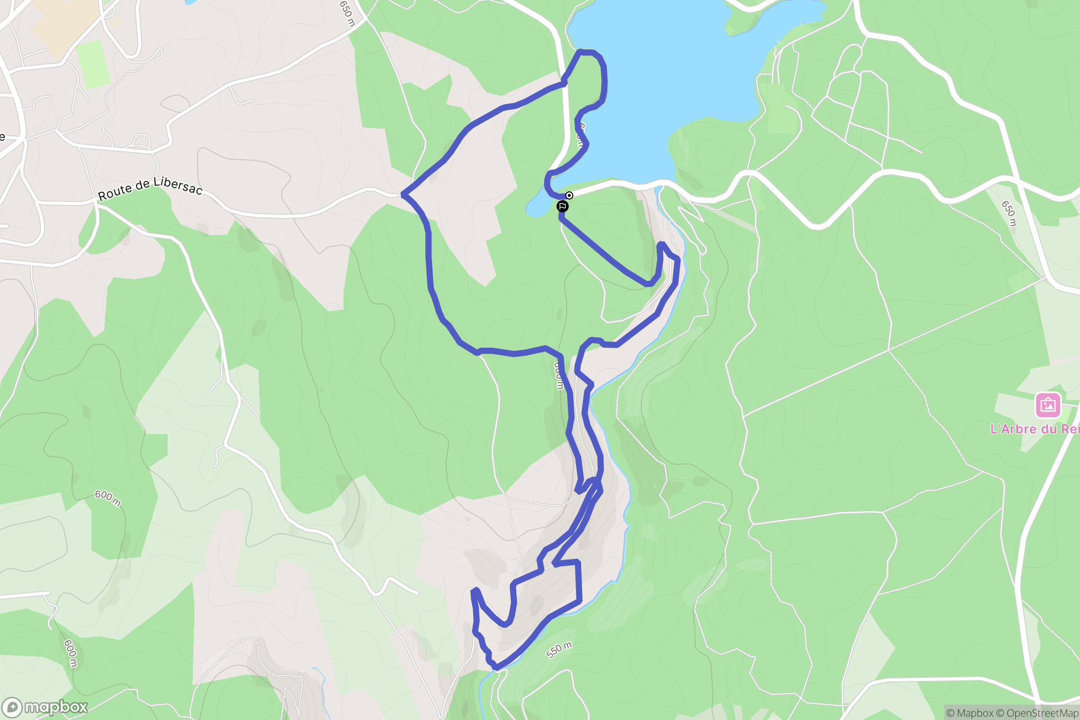 Neuvic : carte du parcours de randonnée - France