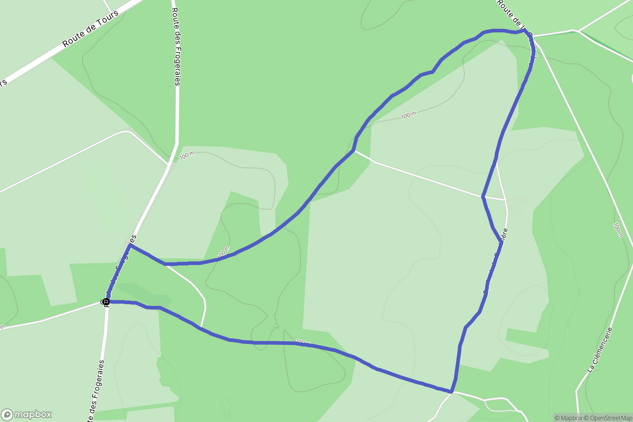 Azay-le-Rideau : carte du parcours de randonnée - France