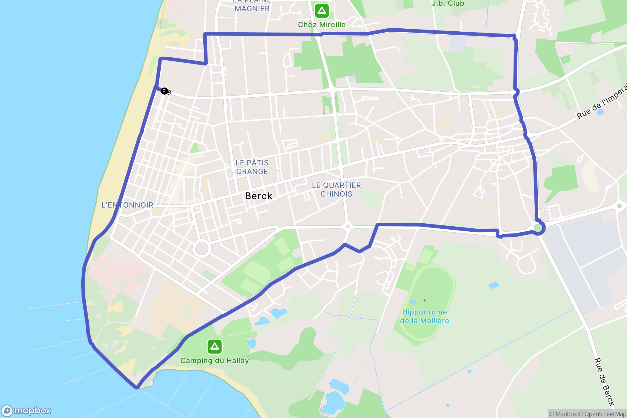 Berck : carte du parcours de randonnée - France