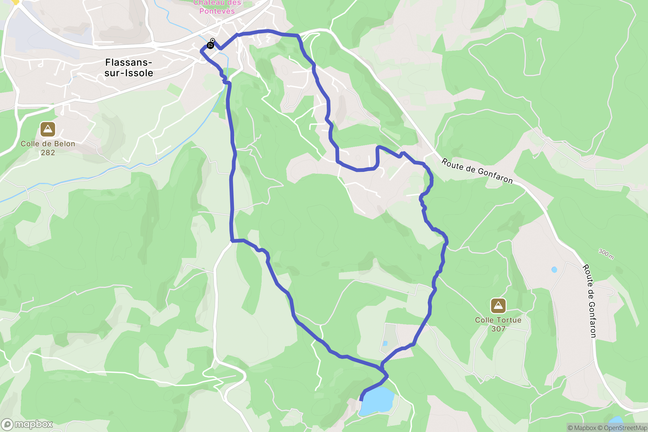 Flassans-sur-Issole : carte du parcours de randonnée - France