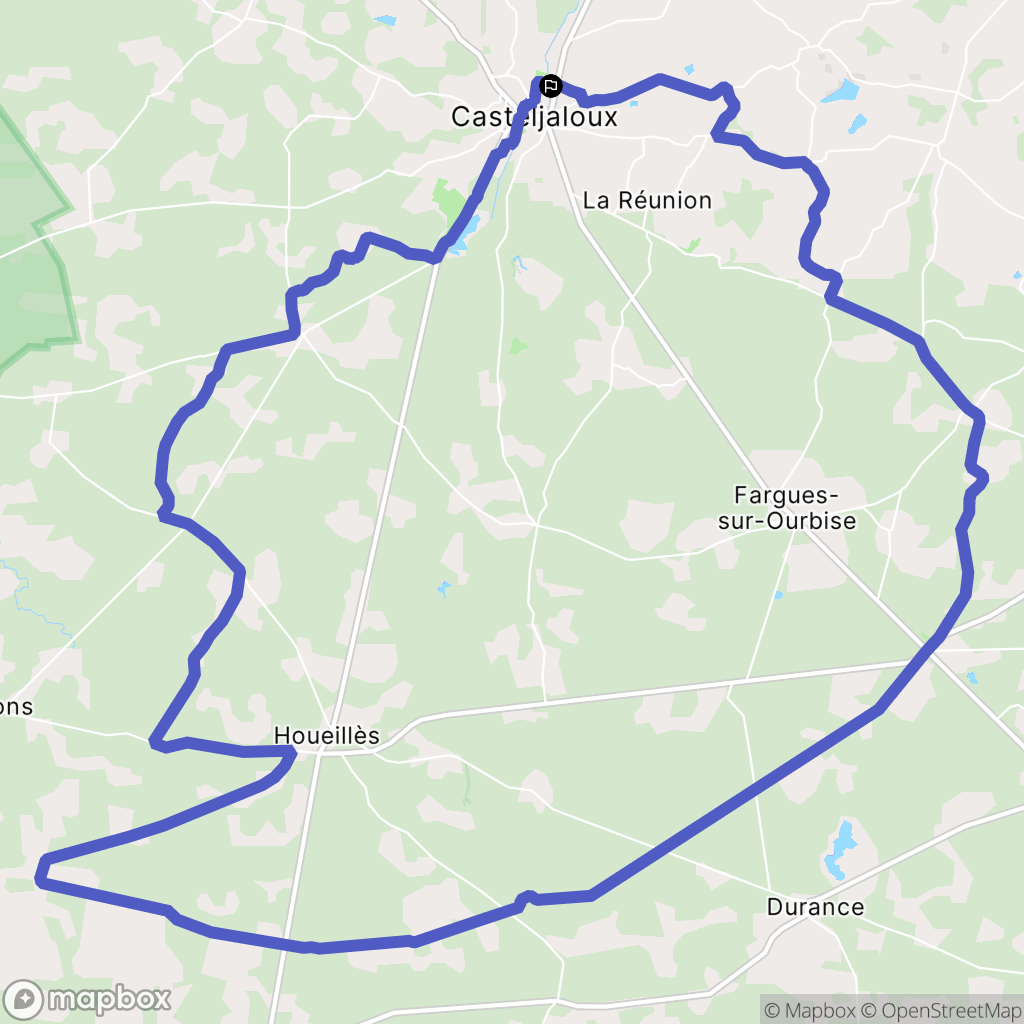 Casteljaloux : carte du parcours de randonnée - France
