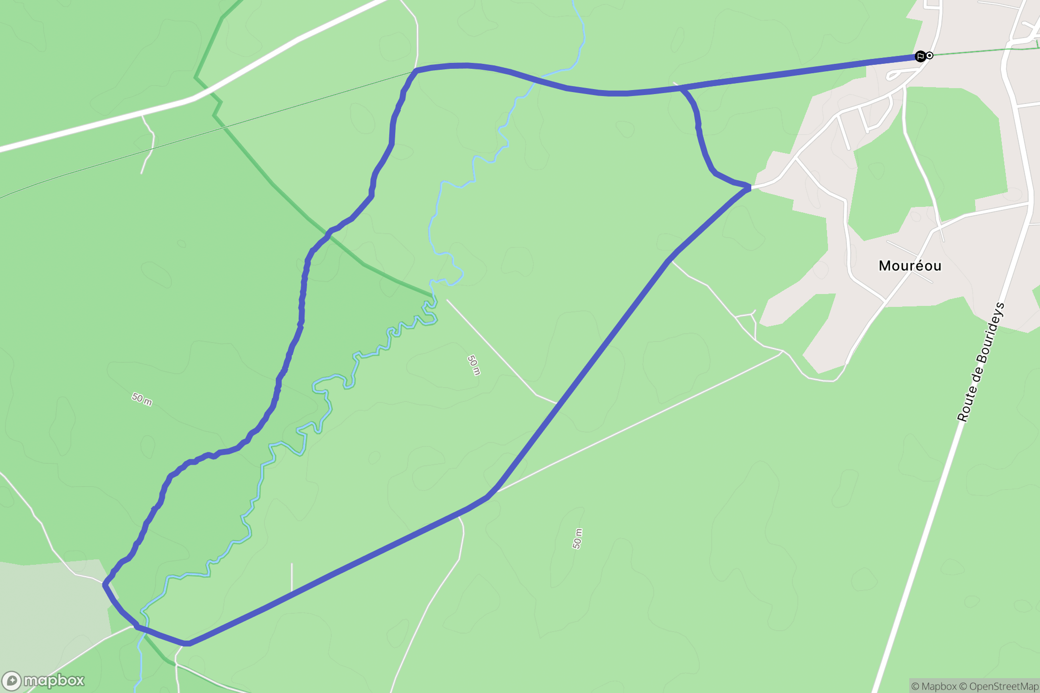 Villandraut : carte du parcours de randonnée - France