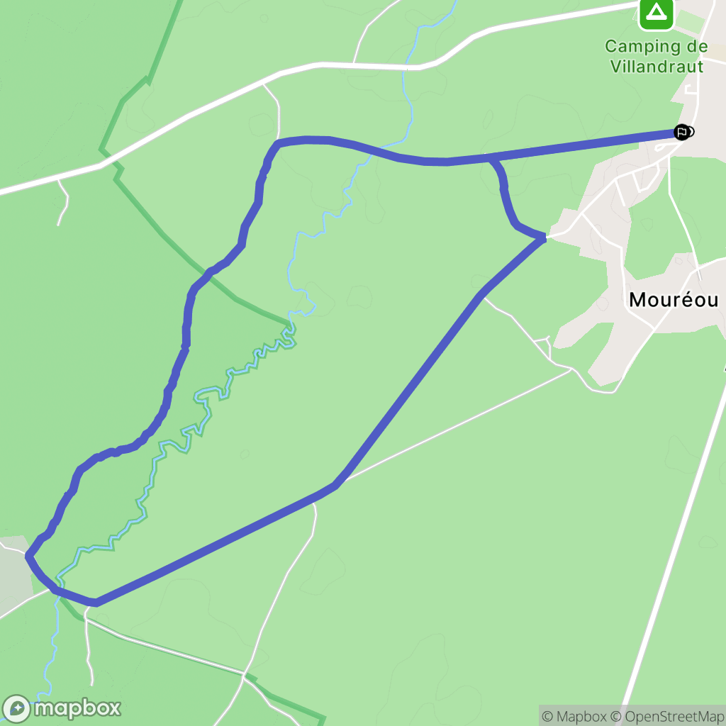 Villandraut : carte du parcours de randonnée - France