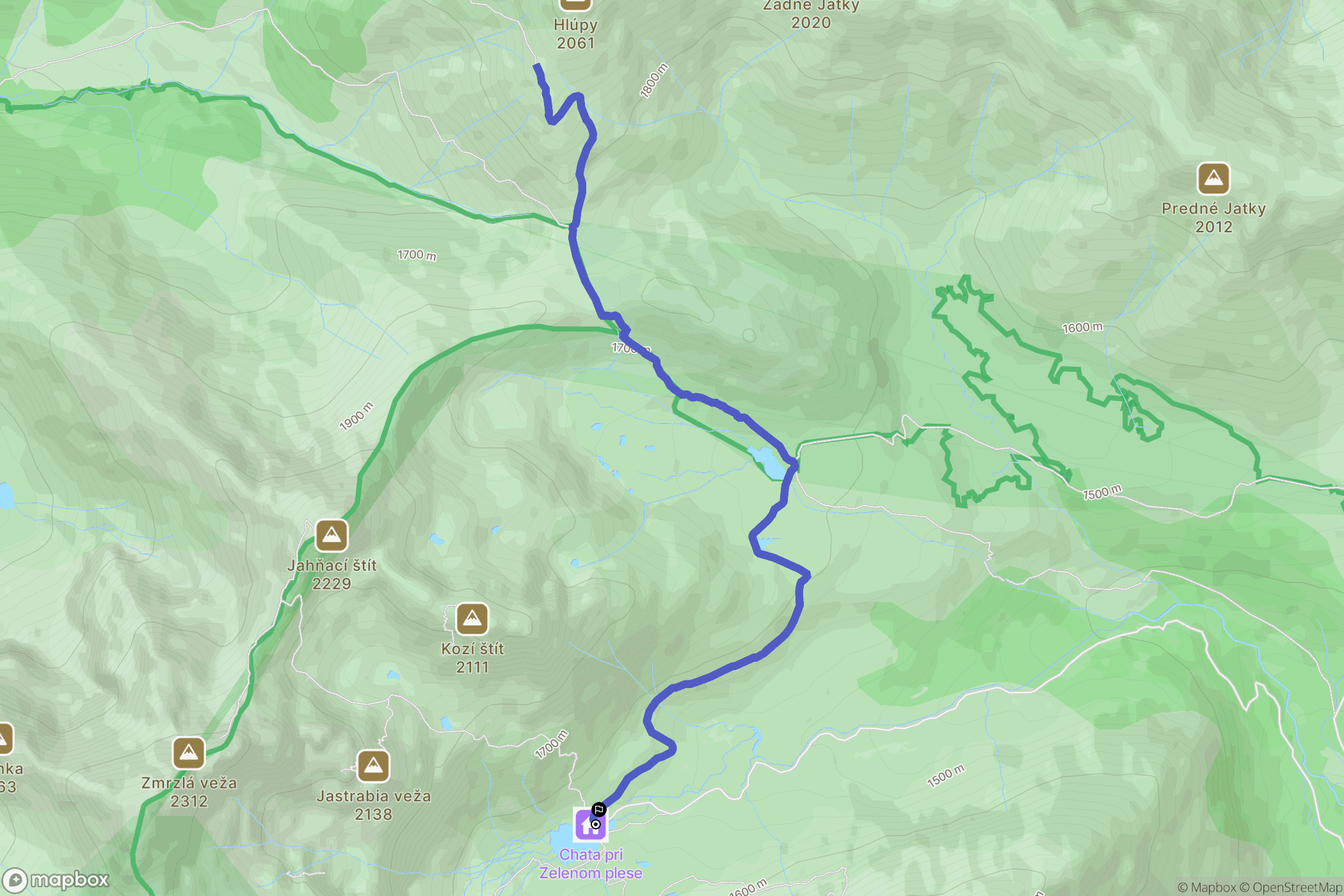 Vysoké Tatry: mapa trasy - Slovakia